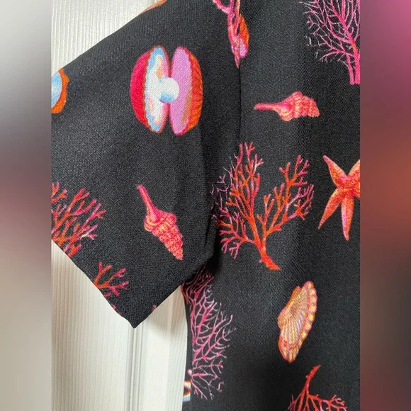 MALIBU by Drill Clothing Co. Sea Theme Short Sleeve Button-up Shirt Size XL - Picture 4 of 7